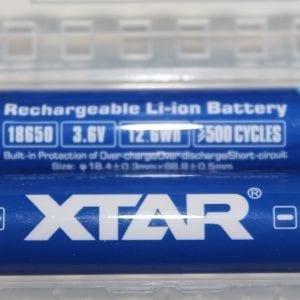 XTAR 18650 3500 MaH 3,6 V. LI-ION BATTERI (2 stk.)